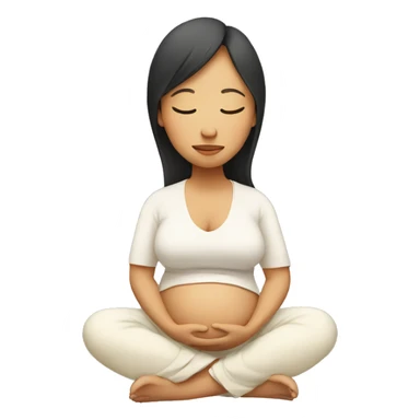 Pregnant Asian woman meditates sticker