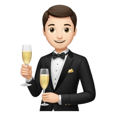 man with Champagne sticker