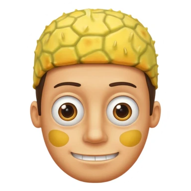 garoto com rosto oval e levemente definido que é metade bob esponja sticker