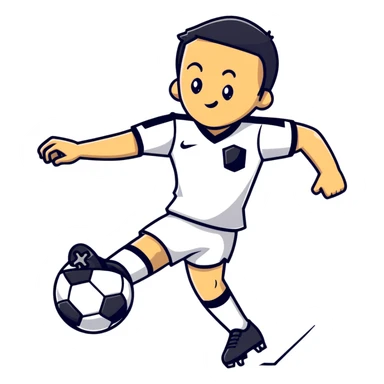 soccer player kicking ball sticker