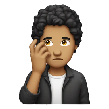 facepalm a light-skinned brown man with black hair sticker