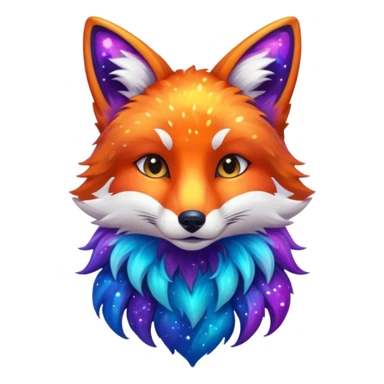 a galaxy print fox sticker