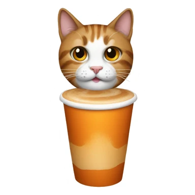 Cat with pumpkin spice latte sticker