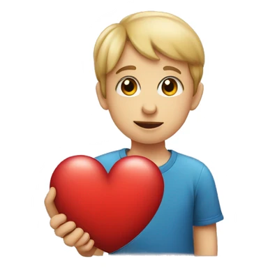 Autistic child holding a heart sticker