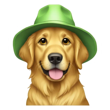 golden retriever with yellow bucket hat sticker