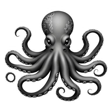 Black and white octopus tattoo  sticker