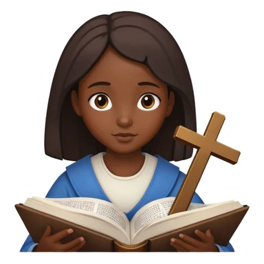dark black girl reading the Bible cross sticker