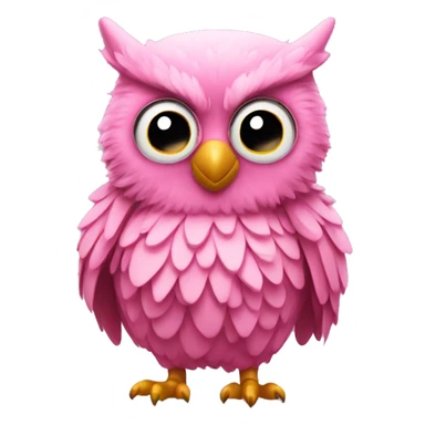  Pink owl with ruffled feathers and mad sticker