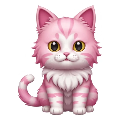 cute pink cat, full body sticker