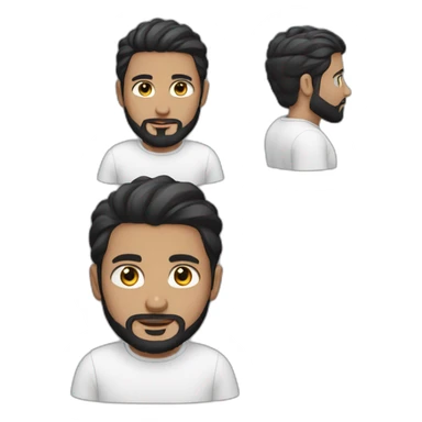 white muslim boy with black beard and hair and airpods sticker