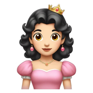 dark hair child princess peach sticker