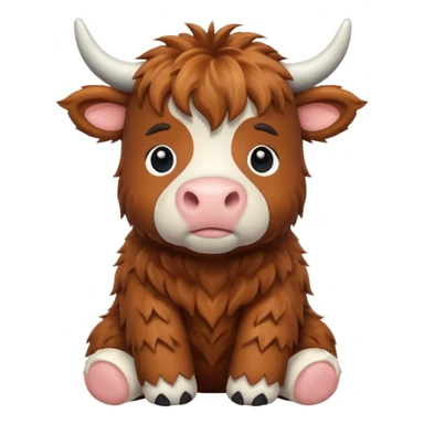 baby stuffed highland cow sticker