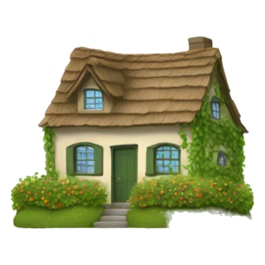 cottage with vines sticker