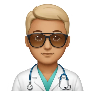 Man in sunglasses medic wear sticker