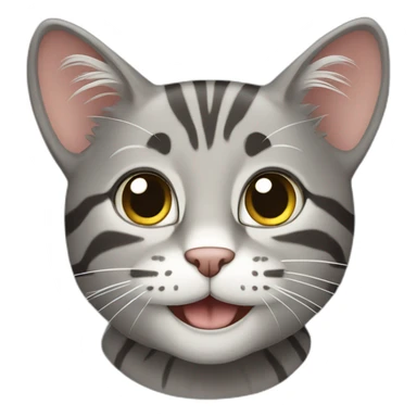 smiling gray tabby cat sticker