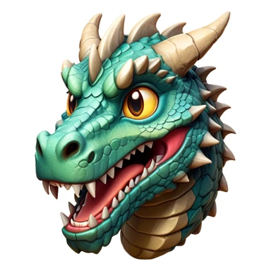 Cinematic Comical Giant Rock Dragon Portrait Emoji, Head tilted dramatically with an exaggeratedly amused expression, featuring a striking, chiseled body with bold stone textures and wide, expressive eyes brimming with playful geologic mischief; rendered with vivid, lifelike detail and dynamic, natural shadows, high shine, dramatic yet humorous, styled with an air of cheeky ancient solidity, soft glowing outline, capturing the essence of a spirited and over‐the‐top stone giant that looks ready to rumble with timeless mirth! sticker