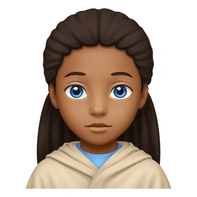 blue eyed desert black child with creme cloth sticker