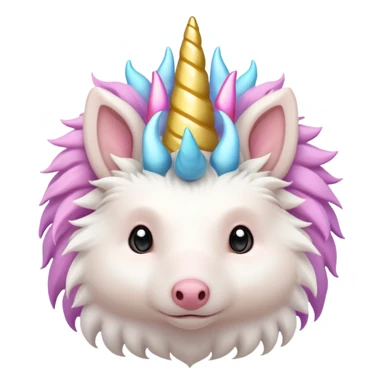 hedgehog with unicorn horns sticker