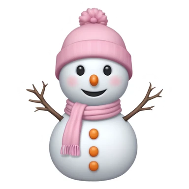 cute white and light pink snowman  sticker