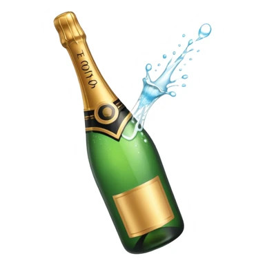 Champaine bottle squirt sticker