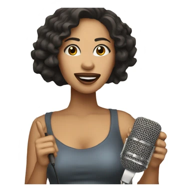 Latina with light skin singing with mic sticker