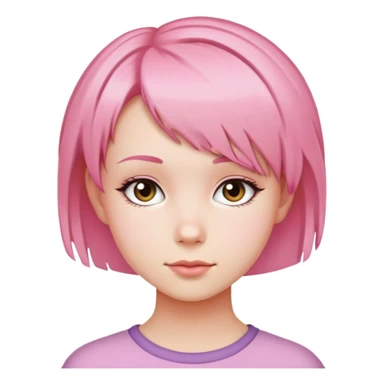 pink short hair teen girl sticker