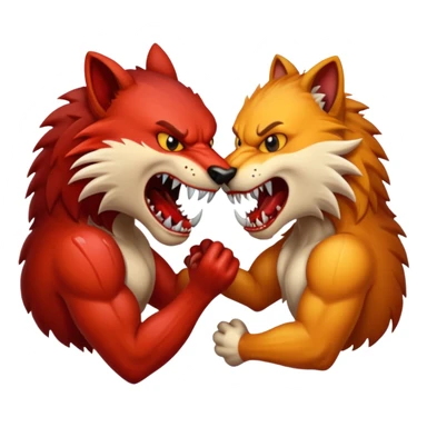 brutal fight between two animal sticker