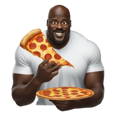 Shaq eating pizza sticker