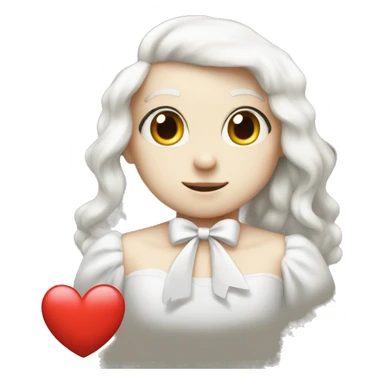 Red heart with a white bow sticker