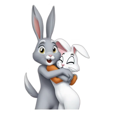 Lola Bunny and Bugs Bunny hug sticker