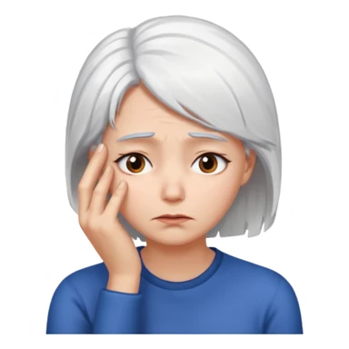female white hair face palm
 sticker
