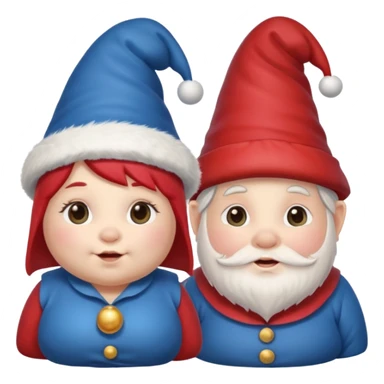 Gnomi natalizi maschio e femmina simpatici e Cicciotelli sticker