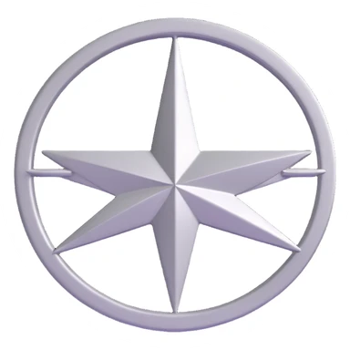 3D circular pattern, silver star motif, Mercedes style, no brand name sticker