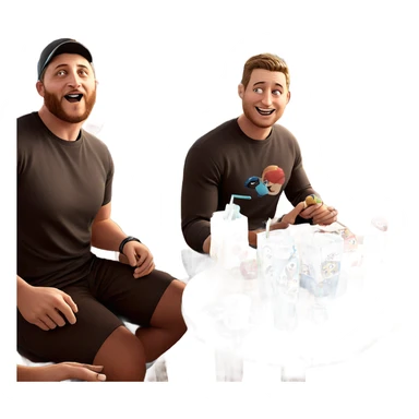 boys hanging out with drinks sticker