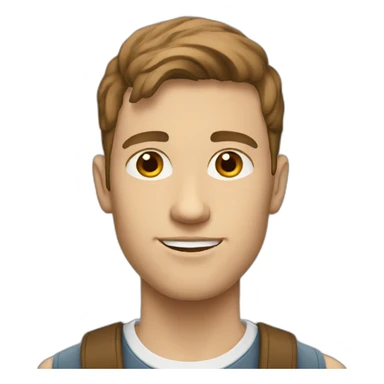 White man with brown hair as a student  sticker