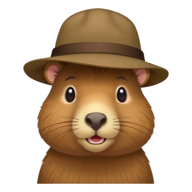 Capibara with a hat sticker