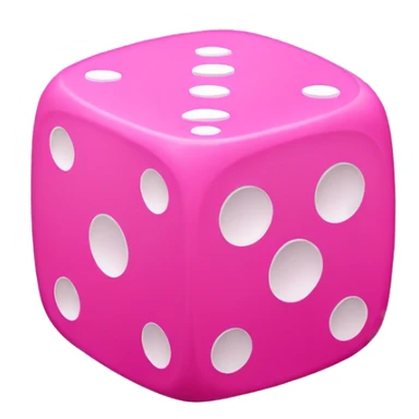 Pink dice with hearts sticker