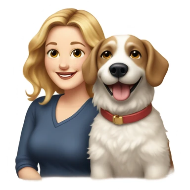 Drew Barrymore With Her Dog Douglas  sticker