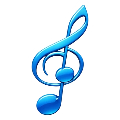 3D blue music icon logo note  no background unique y2k sticker