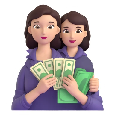 yellow woman with money sticker