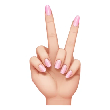 middle finger with french tip nails sticker