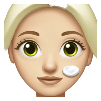 White girl green eyes applying face cream  sticker