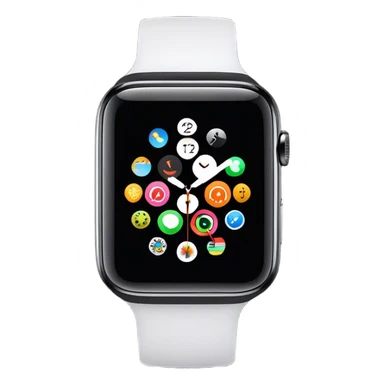 A modern smartwatch, black with an empty, blank black screen  sticker