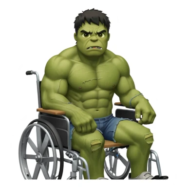 hulk   on wheelchair  sticker