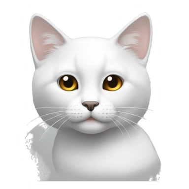 Gato blanco y en la cabesa una mancha color negro sticker