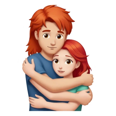 red-haired guy hugs a fair-haired girl sticker