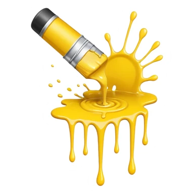 paint splatter, spilled paint, yellow color. sticker