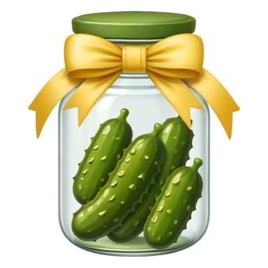 pickle jar with bow sticker