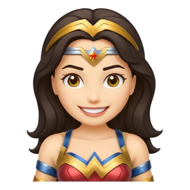 create a yellow emoji of woder woman sticker