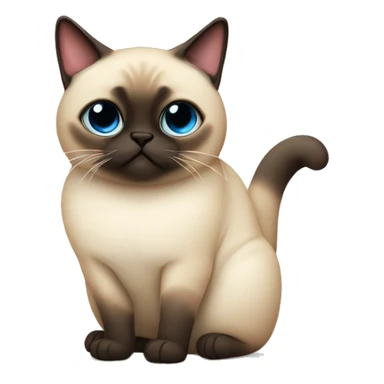 Fat siamese cat with heart eyes sticker